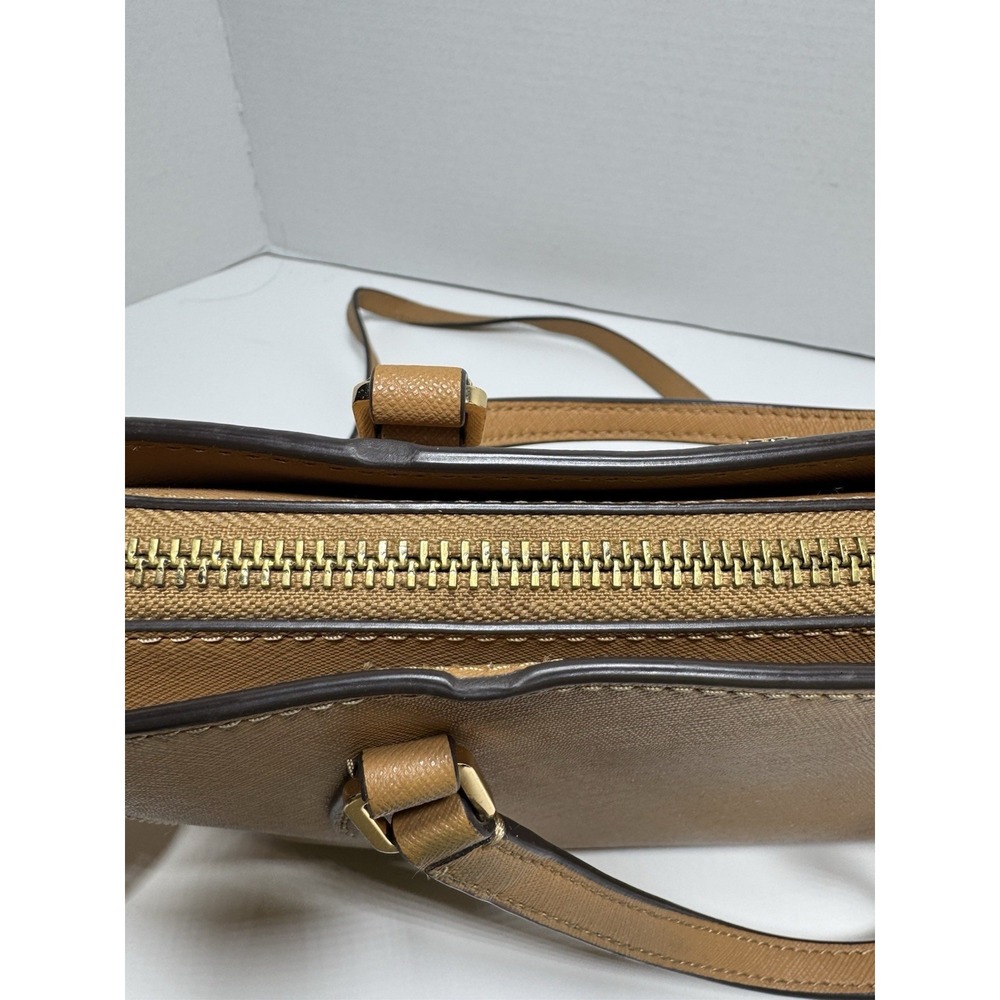 Tory Burch Emerson Mini Top Zip Tan Camel Purse Tote Bag with Strap - Picture 6 of 6